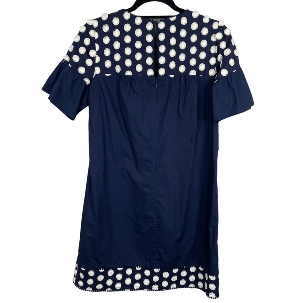 J. Crew Navy Bell Sleeve Dress With Fringe Dot size 0 - Picture 7 of 10